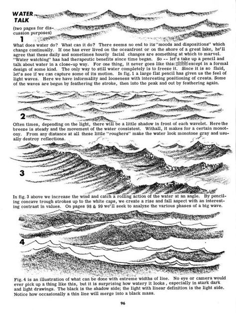 Jack Hamm Drawing Scenery Seascapes Landscapes : Free Download, Borrow, and Streaming : Internet Archive Water Sketch, Easy Pencil Drawings, Ink Drawing Techniques, Ocean Drawing, Wave Drawing, Art Du Croquis, Drawing Scenery, Pencil Drawing Tutorials, Water Drawing