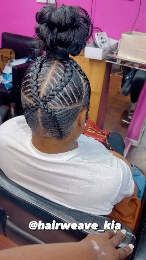 SHOW STOPPING HAIR 😍 on Instagram: “This starting to become my favorite Bun Style 😍 What should we name her? This needs a name ‼️ Baltimore Maryland ❤️ #stitchbraids…” Stitch Braids Into Bun, Black Baby Girl Hairstyles, Quick Weaves, Bun Style, Braided Top Knots, Ombre Braid, Top Knot Bun, I Name, Hair Barber