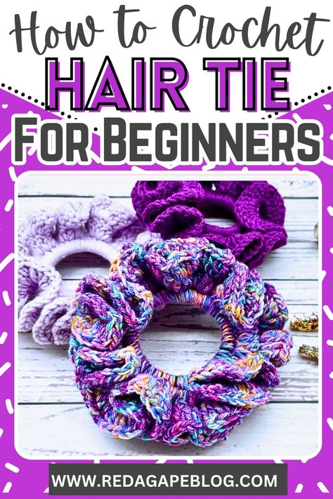 Hair Ties Ideas, Crocheted Hair Ties, Crochet Hair Ties Free Pattern, Crochet Hair Ribbon, Diy Crochet Hair Accessories, Diy Crochet Hairstyles, Crochet Accessories Free Pattern, Crochet Hair Ties, Crochet Hair Tie