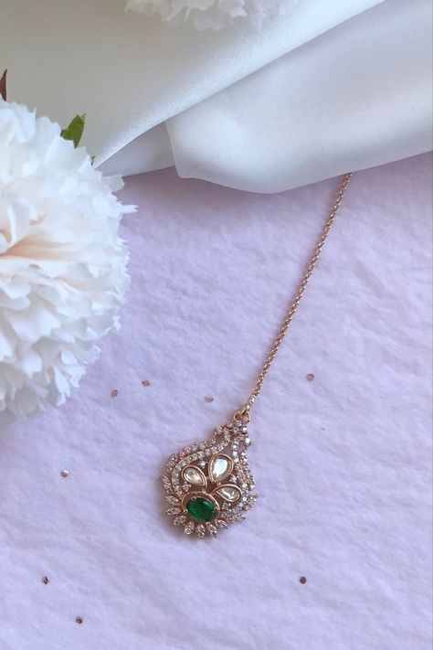 Jan 17, 2022 - American Diamond Green Rose Gold Maang Tikka Brand New Approx size of the Maang tikka is 12cm in length, 2.2cm in width. Please contact me with any questions you may have. Mang Tika Jewelry, Diamond Mangtika, Green Maang Tikka, Diamond Tikka, Diamond Maang Tikka, Gold Maang Tikka, Gold Tikka, Tika Jewelry, Mang Tika