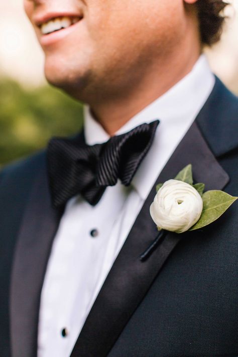 Gifts To Bride, Clevedon Hall, Boutineer Wedding, Simple Boutonniere, Ranunculus Boutonniere, Buttonhole Flowers, White Boutonniere, Inside Weddings, Groom Gifts