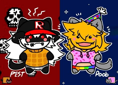 Partyy! Gnarpy Regretevator Fanart Silly, Regretevator Pest And Poob, Regretevator Poob Fanart, Party Noob X Pest Regretevator, Pest And Party Noob, Pest X Party Noob, Poob Regretavor Pfp, Party Noob Regretevator Fanart, Party Noob Regretevator Pfp