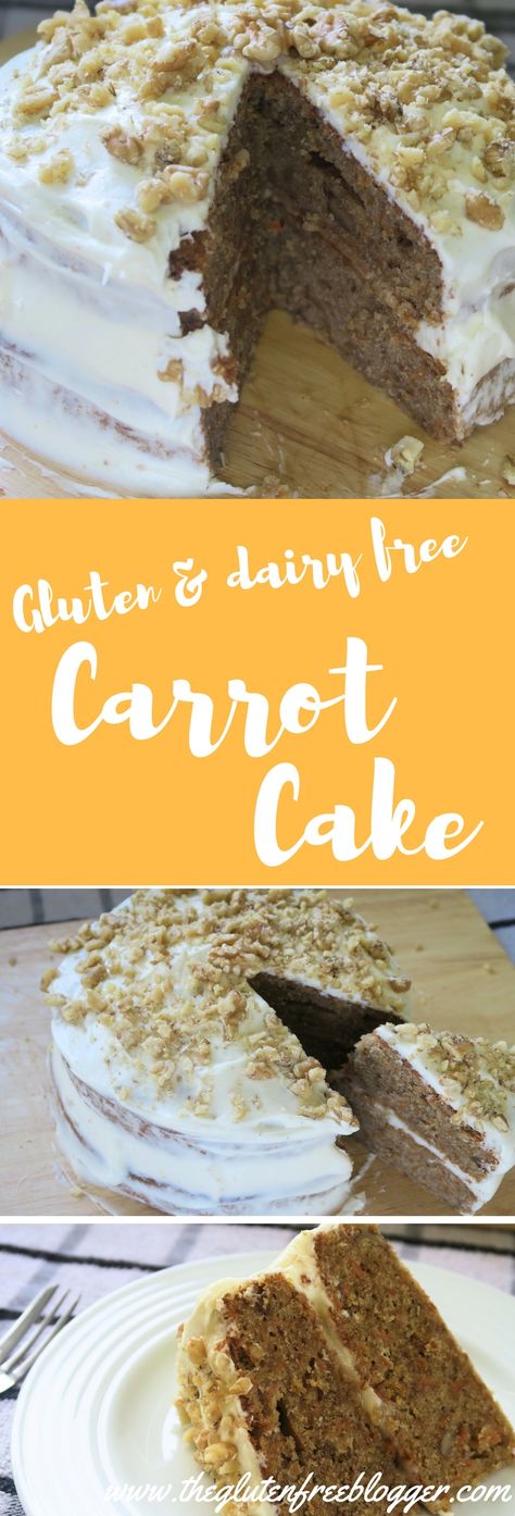 Gluten free carrot cake recipe with dairy free cream cheese frosting Carrot Cake Gluten Free Dairy Free, Best Gluten Free Carrot Cake Recipe, Gluten And Dairy Free Carrot Cake, Dairy Free Carrot Cake Recipe, Gluten Free Dairy Free Carrot Cake, Gf Carrot Cake Recipe, Best Gluten Free Carrot Cake, Gluten Free Carrot Cake Recipe, Dairy Free Carrot Cake