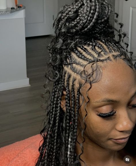 Peekaboo Fulani Braids, Trendy Braided Hairstyles, Women Looks, Braided Hairstyles For Black Women Cornrows, Protective Hairstyles For Natural Hair, Black Ponytail Hairstyles, Feed In Braids Hairstyles, Cheer Hair, Quick Natural Hair Styles