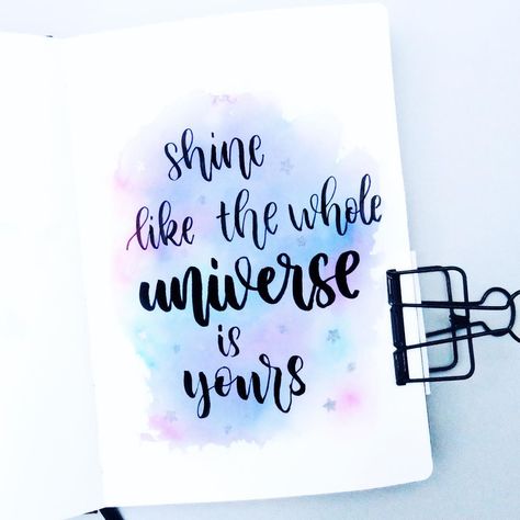 Bullet journal • calligraphy🇳🇱 on Instagram: “SHINE LIKE THE WHOLE UNIVERSE IS YOURS 🌟  Are there any other calligraphy related things you would like to see? Tell me!  Love, Isabel 🤗 .…” Motivational Calligraphy Quotes Inspiration, Calligraphy Art Quotes Inspiration, Calligraphy Quotes Doodles Inspiration, Journal Calligraphy, Calligraphy Art Quotes, Sleep Spell, Quotes Doodles, Calligraphy Quotes Doodles, Quote Painting