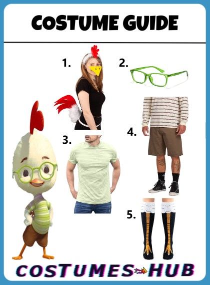 Chicken Little Costume Chicken Little Costume, Chicken Little Disney, Disney Characters Pictures, College Costumes, Chicken Costume, Homecoming Spirit Week, Musical Costumes, Duck Costumes, Chicken Costumes