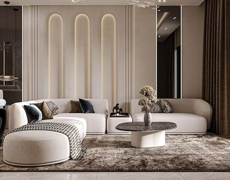 Livingrooms Design Ideas Modern, Behance Living Room Interiors, Modern Luxury Living Room Interior Design, Sofa Back Wall Design Living Rooms, Modern Reception Room, Villa Living Room Design, Home Reception Interior Design, Modern Luxury Living Room Interiors, Sofa Back Wall Design