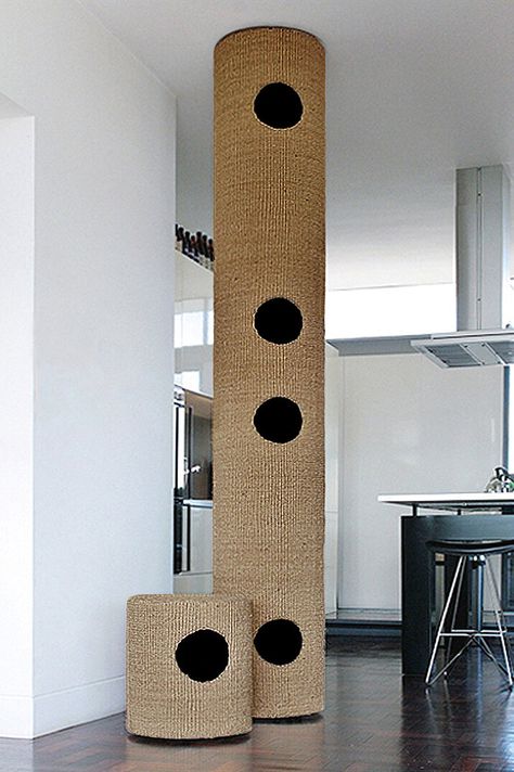 Diy Floor To Ceiling Cat Tree, Cat Wall Furniture Diy, Cat Tube, Cat Room Diy, Diy Cat Tower, Cat Playground Outdoor, Cat Furniture Design, Cat Climber, Cat Gym