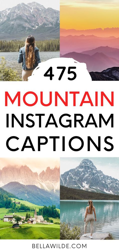 Instagram Captions For Mountain Pictures, Mountain Hiking Aesthetic, Mountain Pics, Nature Captions For Instagram, Adventure Captions, Puns Quotes, Hiking Captions For Instagram, Instagram Post Captions, Vacation Captions