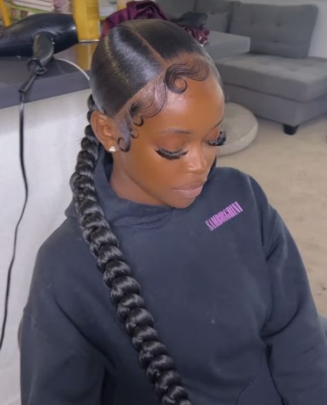 2 Part Braided Ponytail, Braided Ponytail Hairstyles Black Women With Dramatic Edges, V Part Ponytail Braid, High Braids Ponytail, 3 Part Braided Ponytail, One Braid Hairstyles For Black Women, Pondo Hairstyles For Black Women Short, 3d Braided Ponytail, Creative Ponytails For Black Women