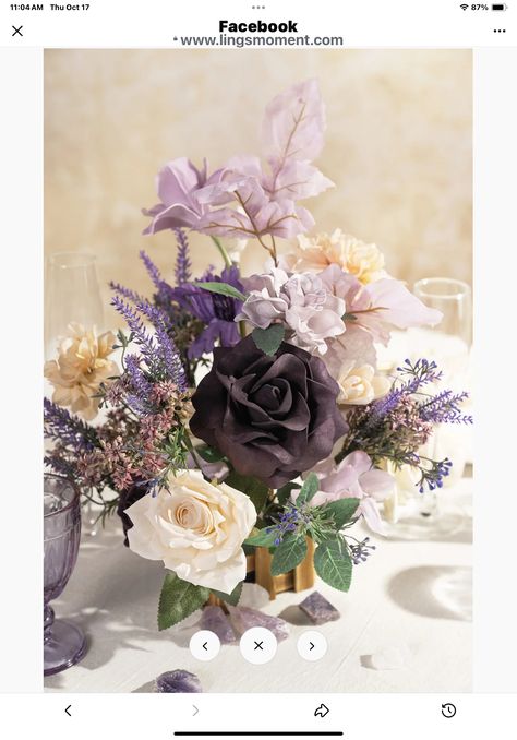 Lavender Oatmeal, Purple Flower Arrangements, Standing Flower, Flowers Lavender, Olive Leaves, Plum Flowers, Flower Vase Arrangements, Reception Centerpieces, Vase Arrangements