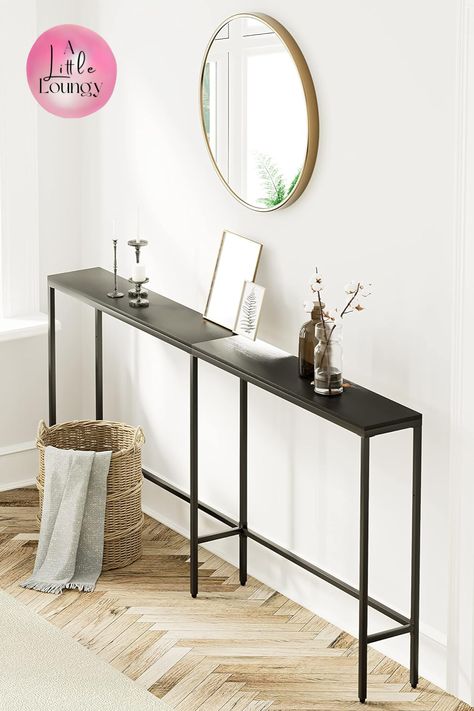 Black console table decor