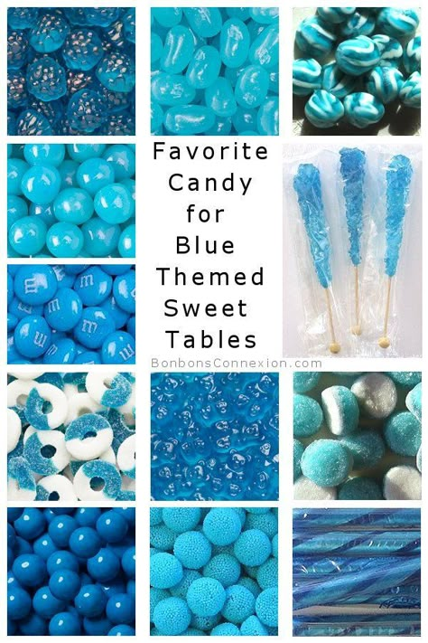 Blue Candy Table, Baby Shower Ideas Decoracion, Blue Candy Bars, Baby Shower Candy Table, Blue Candy Buffet, Distintivos Baby Shower, Bar A Bonbon, Baby Shower Candy Bar, Candy Buffet Wedding