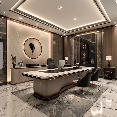 Top Office Interior Design & Fit Out Services in Dubai Classical Office Interior Design, Luxury Office Cabin Design, Luxury Study Room Design, Boss Office Interior Design Luxury, Luxurious Office Interior, Dream Office Luxury, Mansion Office, Elegant Office Design, Ceo Office Design Luxury Modern