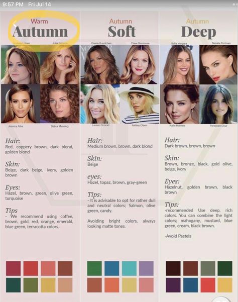 Hair Color For Warm Skin Tones, Grey Green Eyes, Winter Skin Tone, Soft Autumn Deep, Autumn Color Palette Fashion, Soft Autumn Palette, Deep Autumn Color Palette, Soft Autumn Color Palette, Autumn Skin