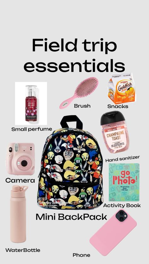 #myfirstshuffle Field Trip Essentials, Trip Bag, Everyday Bag Essentials, Travel Bag Essentials, Trip Essentials, Trip Outfits, Champagne Toast, Bag Essentials, Essential Bag