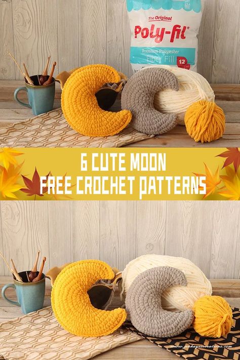 Whether used as home decor or cherished as cuddly companions, these crochet moon creations radiate the serenity and wonder inspired by the celestial skies above. #freecrochetpatterns Celestial Crochet, Crochet Moon, Cozy Pillows, Moon Pillow, Free Crochet Patterns, Free Crochet, Amigurumi, Crochet Patterns, Moon