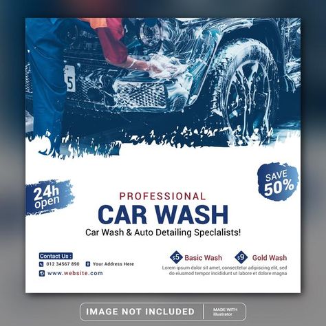 Car Wash Banner Design, Car Wash Social Media Post, Car Wash Design, Car Wash Posters, Car Cleaning Services, Car Wash Business, Car Banner, Car Wash Services, Pure Life