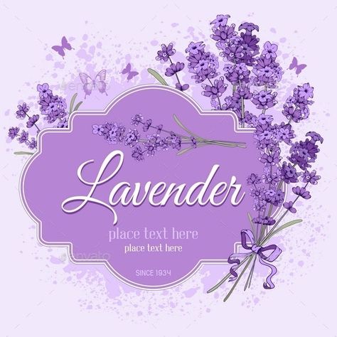 Lavender Label by mari_pazhyna | GraphicRiver Lavender Cottage, Hand Drawn Floral, Vintage Background, Drawn Floral, Purple Love, Floral Elements, Background Vintage, Hand Lotion, Wedding Party Favors