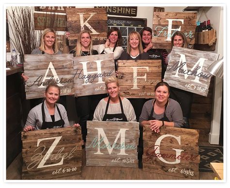 Wood Sign Workshop - Finished Wooden Signs Diy Wood Sign, Signs Design, Welcome Wood Sign, Board And Brush, Wooden Signs Diy, Personalized Wood Signs, Diy Workshop, Diy Wood Signs, Christmas Signs Wood