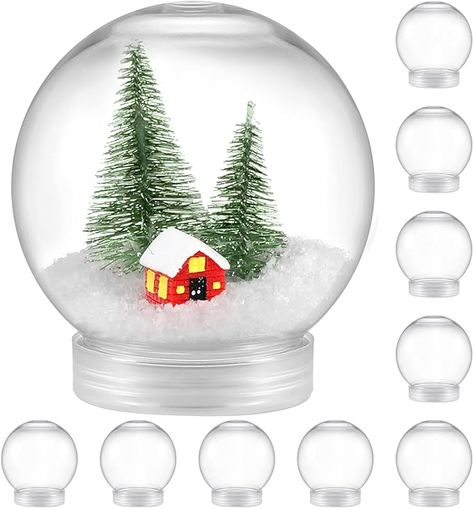 Amazon.com: 10 Pieces 3.6 Inch/91mm Plastic Snow Globe Clear Plastic Water Globe Fillable Snow Globe with Screw Off Cap for DIY Crafts Christmas Home Decoration : Home & Kitchen Snow Globe Christmas Cards For Kids, Diy Crafts Christmas, Christmas Globes, Diy Snow Globe, Christmas Cards Kids, Globe Ornament, Water Balloons, Crafts Christmas, Classroom Crafts