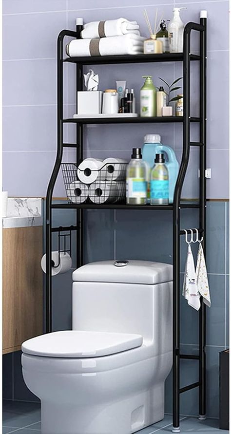 Amazon.com: Over-The-Toilet Organizer Rack, Metal 3 Tier Bathroom Organizer Shelf Modern Toilet Bathroom Corner Stand, Bathroom Tower Shelf, Freestanding Toilet Space Saver, Laundry Shelf Unit Organizer Rack : Home & Kitchen Baños Pequeños Ideas, Over The Toilet Organizer, Toilet Space Saver, Laundry Shelf, Toilet Organizer, Christopher Bangchan, Tower Shelf, Bathroom Tower, Corner Stand