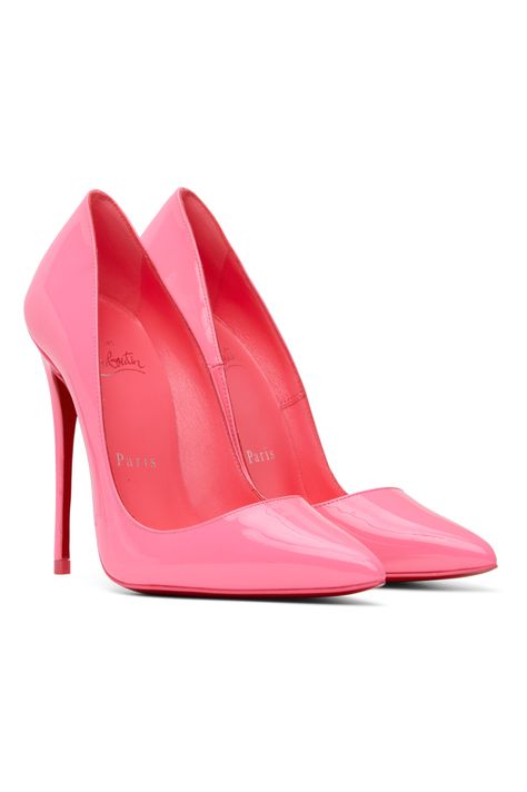 Christian Louboutin: Pink So Kate 120 Heels | SSENSE Pink Louboutin Heels, Pink Red Bottoms, Ladys Shoes, Kate Louboutin, So Kate Louboutin, Barbie Vibes, Very High Heels, Louboutin So Kate, Christian Louboutin So Kate