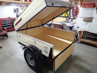 Retro-Style Camping Gear Trailer : 8 Steps (with Pictures) - Instructables Small Enclosed Trailer, Camping Gear Trailer, Pop Up Tent Trailer, Retro Trailers, Vintage Trailer Interior, Camping Trailer Diy, Lightweight Trailers, Jeep Trailer, Expedition Trailer