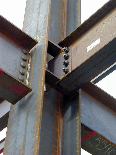 Steel Conection, Steel Architecture, Detail Arsitektur, Beam Structure, Metal Beam, Steel Structure Buildings, Steel Frame House, Steel Deck, Steel Frame Construction