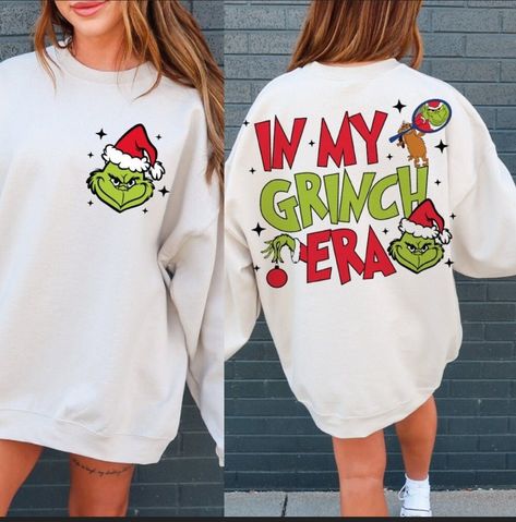 In my grinch era shirt is a cute shirt for yourself or loved one. Perfect gift for anyone in your life.  Printed on a super soft tee or crewneck sweatshirt that are the best for comfort. Size up one for a baggier oversized fit. These shirts are made to order so you get exactly what you want. Join our fb group for specials: https://www.facebook.com/groups/708500593017136/?ref=share In My Grinch Era Svg, In My Grinch Era, Retro Pink Christmas, Philadelphia Eagles Svg, Grinch Ideas, Xmas Clothes, Pink Christmas Png, Clothes Codes, Le Grinch