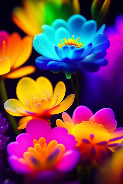 Neon multicolour flowers hd wallpaper Seasonal Gardening, Bird Coloring, Lotus Plant, Neon Flowers, Back Wallpaper, Bird Coloring Pages, Lovely Flowers Wallpaper, Beauty Wallpaper, Neon Wallpaper