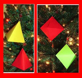 Make 3D Ornaments in Math Class from Learning Ideas - Grades K-8 Math Ornaments Diy, Math Ornaments, Math Christmas Ornaments, Christmas Maths, Classroom Holiday Crafts, Math Shapes, 3d Ornaments, Christmas Literacy, Holiday Math