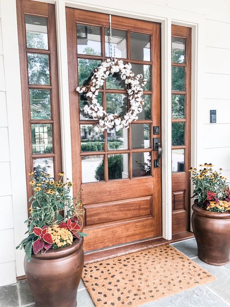 Front Porch Coffee Talk Pumpkins Decorations, Full Sun Container Plants, Nyc Hat, Cute White Tops, Fall Home Tour, Coffee Talk, Think Small, Fall Front Porch, New York City Travel