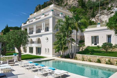 Villa In Monaco, Monaco Villa, Monaco House, Classical Facade, Living Dining Rooms, French Villa, Dressing Rooms, Classic Architecture, Large Gift