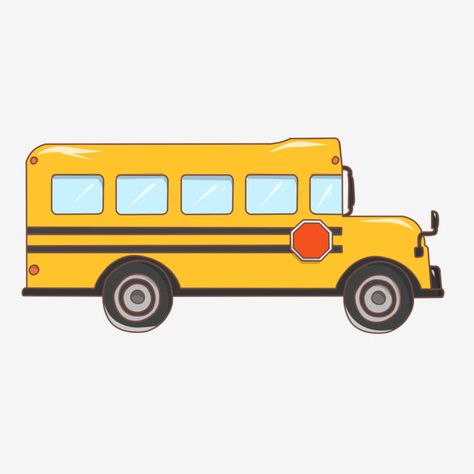 School Bus Clip Art, Bus Animation, School Bus Illustration, School Bus Cartoon, Side View Illustration, Bus Images, School Bus Clipart, School Bus Drawing, Bus Clipart