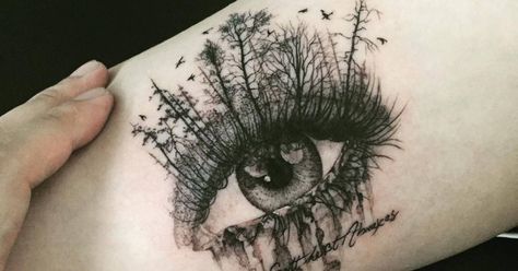 Tattoo Artist: Ilwol Hongdam. Tags: styles, Surrealism, Illustrative, Anatomy, Eyes, Nature, Forests. Body parts: Inner Arm. Shatter Me Book Cover, Shatter Me Book, Unusual Tattoos, Tattoo Sonne, Lower Arm Tattoos, Dragons Tattoo, Inner Arm Tattoos, Molecule Tattoo, Unusual Tattoo