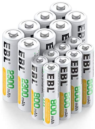 AmazonSmile: EBL 16 Sets AA AAA Batteries Combo with 8PCS AA 2300mAh & 8-Pack AAA 800mAh Rechargeable Batteries: Electronics Battery Storage, Lcd Tv, Aaa Batteries, Remote Controls, Aa Batteries, Game Controller, Portable Audio, Battery Pack, Lithium Battery