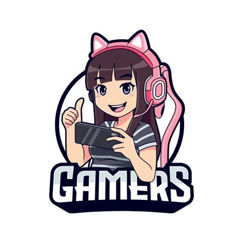 Cute gamer girl cartoon playing on smart... | Premium Vector #Freepik #vector #people #computer #sports #girl Gaming Girl, Girl Gamer, Sports Girl, Illustration Story, Vector People, Gaming Logo, Isometric Illustration, Cartoon Man, Cute Games