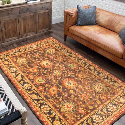 Persian Motifs, Orange Area Rug, Floral Area Rugs, Polyester Yarn, Blue Ivory, Rug Store, Recycle Plastic Bottles, Golden Yellow, Bungalow Rose