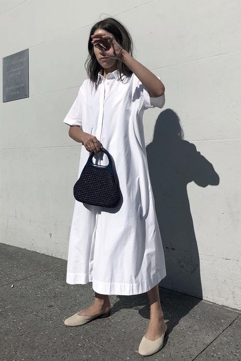 Shirt Dress Outfit, Shirt Dress Summer, Nothing New, All White Outfit, Tent Dress, White Shirt Dress, Hot Dress, Dress Outfit, Mode Vintage