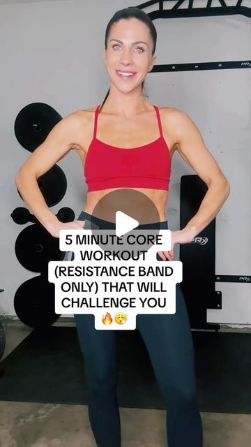 RACHEL HULTEEN - CPT & NUTRITION COACH on Instagram: "5 minute core workout (resistance band only) that will challenge you🔥😮‍💨 (I did two rounds of this!)
- Standing alternating marches w/ band (1 minute) 
- Half banded roll downs (30 seconds) 
- Row and lift (30 seconds) 
- Pallof press + rotation (30 seconds per side) 
- Kneeling split stance wood choppers (30 seconds per side) 
- Alternating Dead bugs with band (1 minute) #resistancebandworkout #deepcoreworkout" Workout Resistance Band, Pallof Press, Workout Abs, Resistance Band Workout, Nutrition Coach, Resistance Band, Core Workout, 30 Seconds, Abs Workout