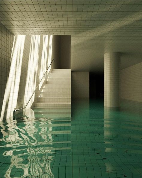 Liminal Places, 3d Pool, Dreamscape Architecture, Dreamcore Aesthetic, Garden Of Earthly Delights, Liminal Space, Space Artwork, Pool Rooms, Dreamcore Weirdcore