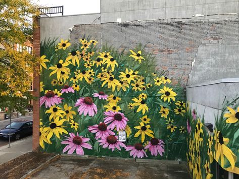 Hanging Garden Ideas, Wall Garden Indoor, Wall Gardens, Louise Jones, Garden Fence Art, Garden Mural, Beautiful Wall Hanging, Flower Mural, Institute Of Contemporary Art