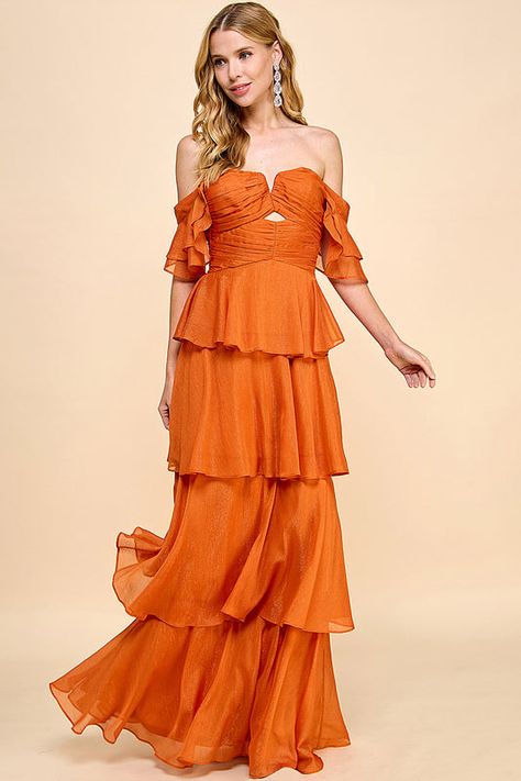 Maxi Dresses Orange Maid Of Honor Dress, Orange Tulle Dress, Dresses Orange, Bachelorette Party Dress, Understated Glamour, Champagne Dress, April Wedding, Rehearsal Dinner Dresses, Tie Maxi Dress