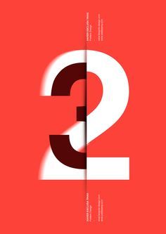 Typography Design Minimalist, 23 Design Number, 32 Number Design, Typography Poster Design Minimalism, 3 Number Design, 2 Number Design, Number Poster Design, Numbers Graphic Design, Number 2 Design