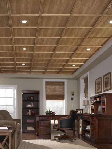 Grid wood basement ceiling ideas - SHW Home Decor #gridwoodbasementceilingideas Drop Ceiling Alternatives, Ceiling Alternatives, Pretty Jars, Diptyque Candle, Basement Ceiling Options, Ceiling Options, Drop Ceiling Tiles, Diptyque Candles, Candles Decor