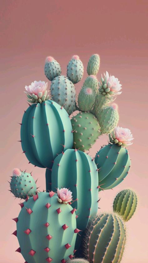 Cactus Wallpaper Aesthetic, Kaktus Aesthetic, Pastel Cactus, Cactus Wallpaper, Phone Wallpaper Images, Wallpaper Aesthetic, Phone Wallpaper, Iphone Wallpaper, Cactus