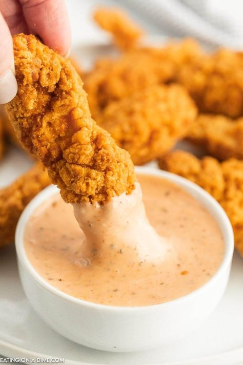 Chicken Dipping Sauce - Eating on a Dime Best Sauce For Chicken Tenders, Good Dipping Sauce For Chicken, Homemade Dipping Sauce For Chicken Tenders, Sauce For Chicken Nuggets Dipping, Chicken Tender Dips Sauce Recipes, Dip For Chicken Tenders Sauce Recipes, Best Chicken Nugget Dipping Sauce, Sauce For Fried Chicken Sandwich, Chicken Cutlet Sauce Recipes