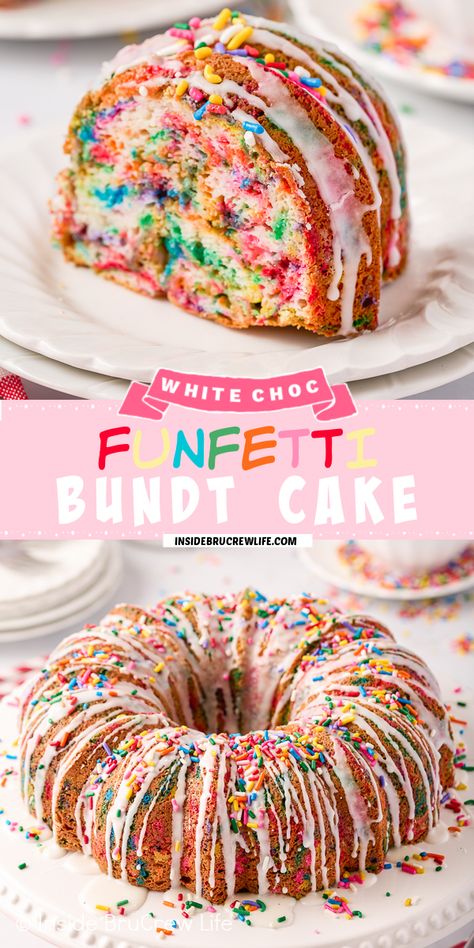 Funfetti Bundt Cake Recipes From Mix Boxes, Mermaid Bundt Cake, Decorated Bundt Cakes, Funfetti Bundt Cake, Sweat Treats, Birthday Cake Decorating Ideas, Delish Desserts, Bundt Cake Recipe, Cake Delicious