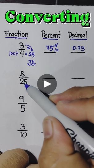 How To Convert Fractions To Decimals, Percentage To Fraction Chart, Decimals Into Fractions, Converting Decimals To Fractions, Convert Fractions To Decimals, Fraction To Decimal, Fraction Decimal Percent, Converting Fractions To Decimals, Fractions Decimals And Percentages